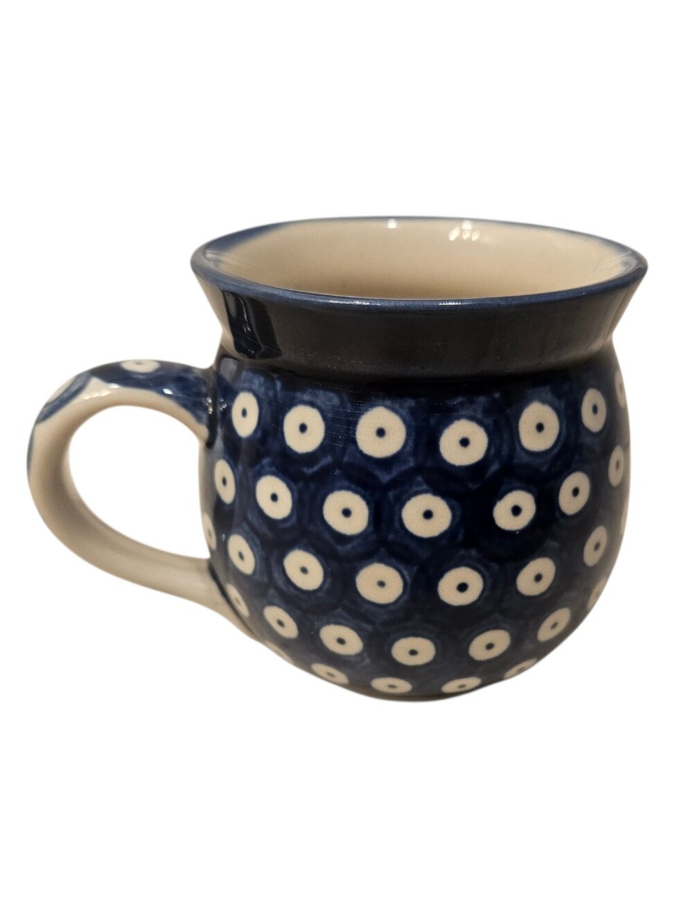 Polish Pottery 8 oz Bubble Mug Blue Eyes
